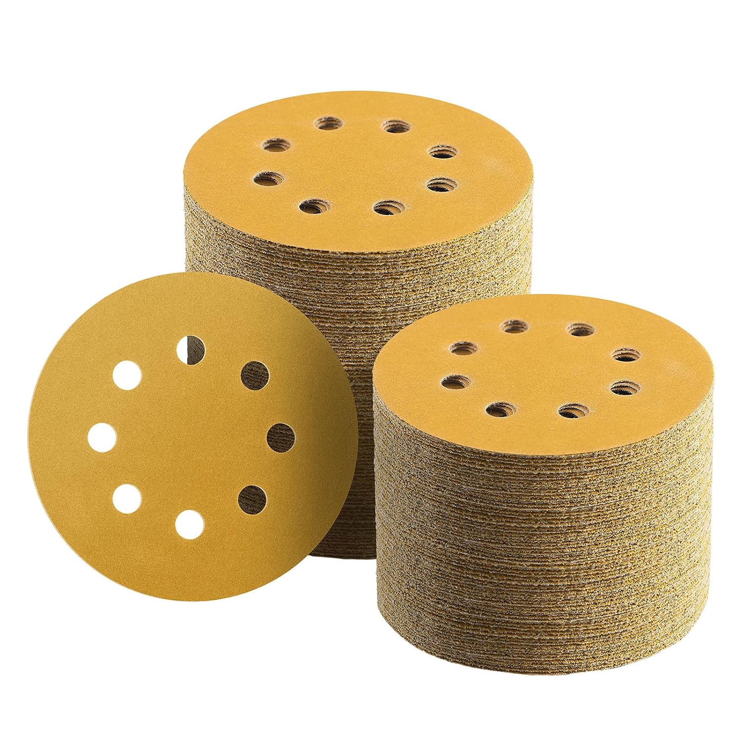 Keeimp 100 Pack 5 Inch 220 Grit Sanding Discs Hook & Loop 8 Hole - Premium Aluminum Oxide for Woodworking Automotive Random Orbital Sander