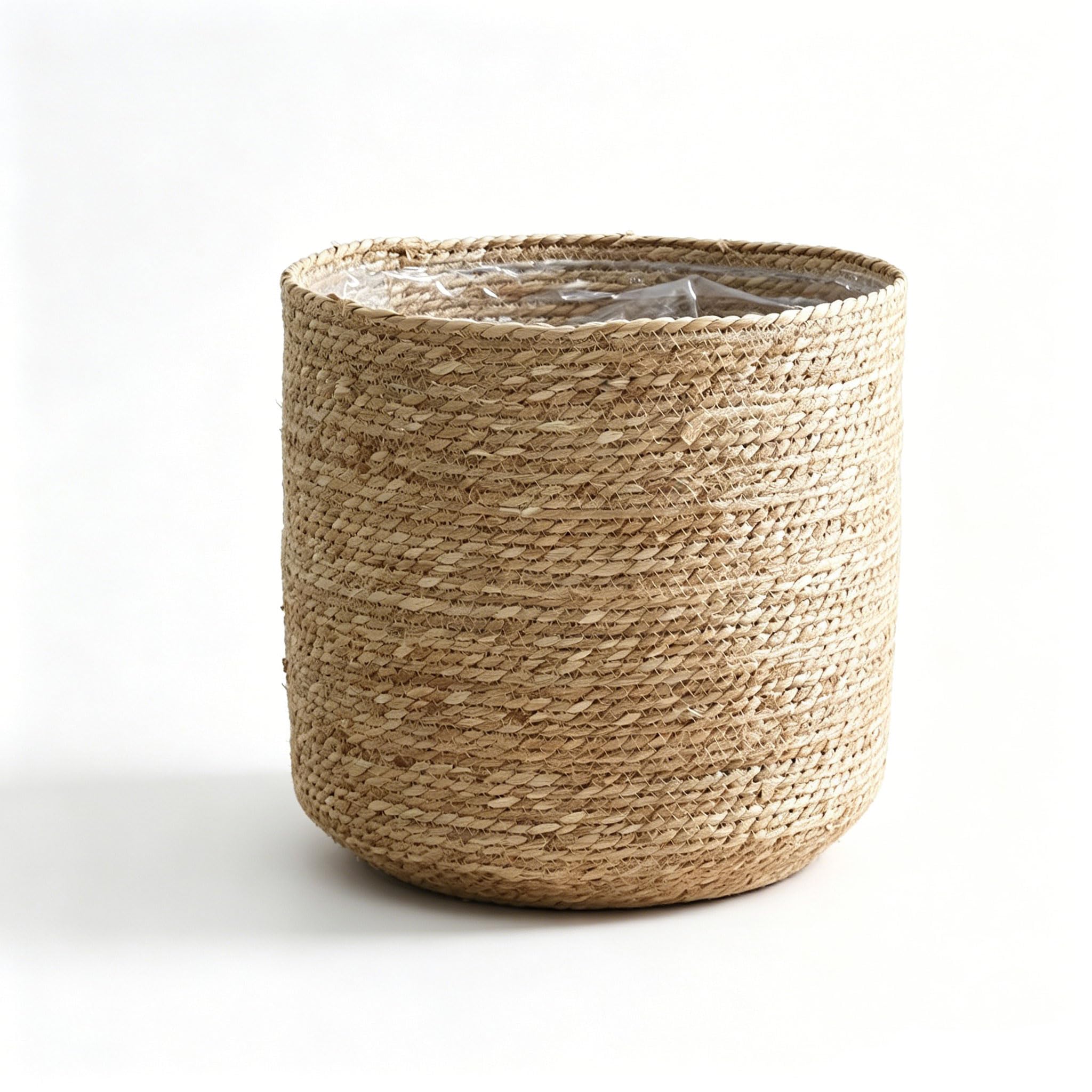 YDJIANCAI 1 Pcs Woven Seagrass Basket, Boho Natural Plant Pot With Handles, Round Decorative Wicker Indoor Planter For Home Outdoor Tree Planters Decor(Size:Large)