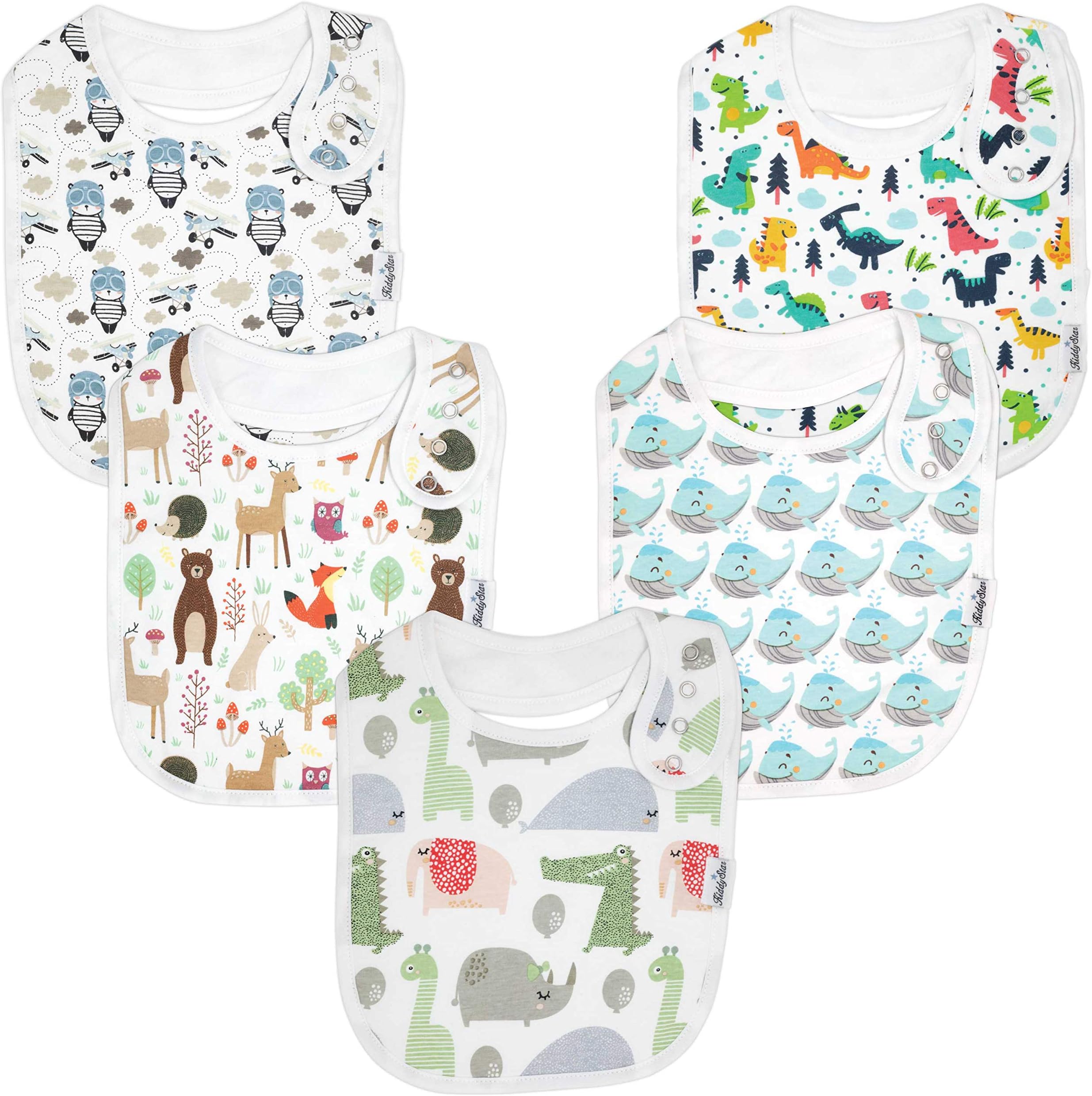 6 Pcs Pullover Baby Bibs Cotton Terry Toddler Bibs
