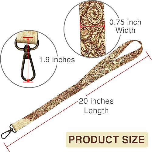 Miniatura 4 de Eastex Llavero con cordón de girasol cordón de identificación con estampado de girasol para llaves