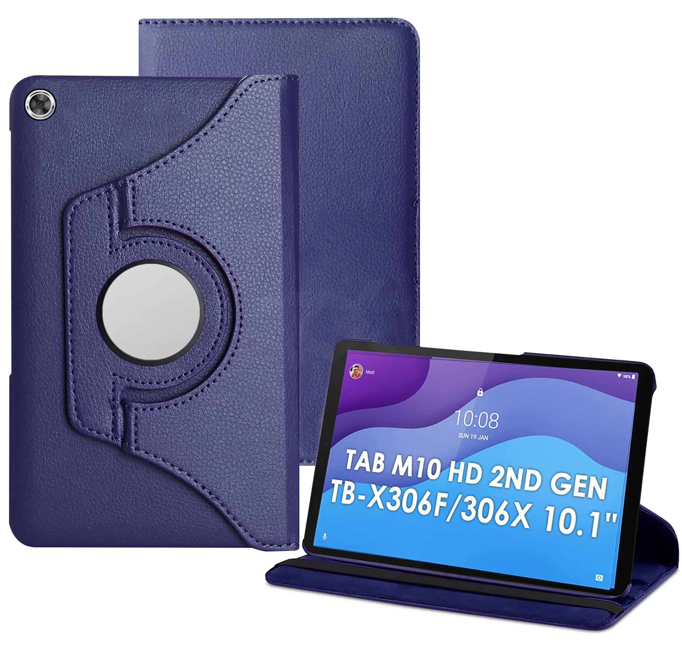 TGK Rotating Cover for Lenovo Tab M10 HD 2nd Gen TB-X306X / Smart Tab M10 HD 2nd Gen TB-X306F (Dark Blue) 360 Degree Leather Smart Rotary Swivel Stand Case (B09CGQTQ77) Amazon Price History, Amazon Price Tracker