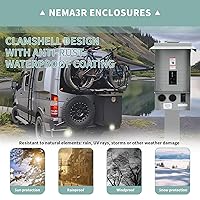 Vista 3 de Panel de toma de corriente temporal con receptáculo de 20, 30 y 50 amperios instalado, panel de salida eléctrica RV con interruptor