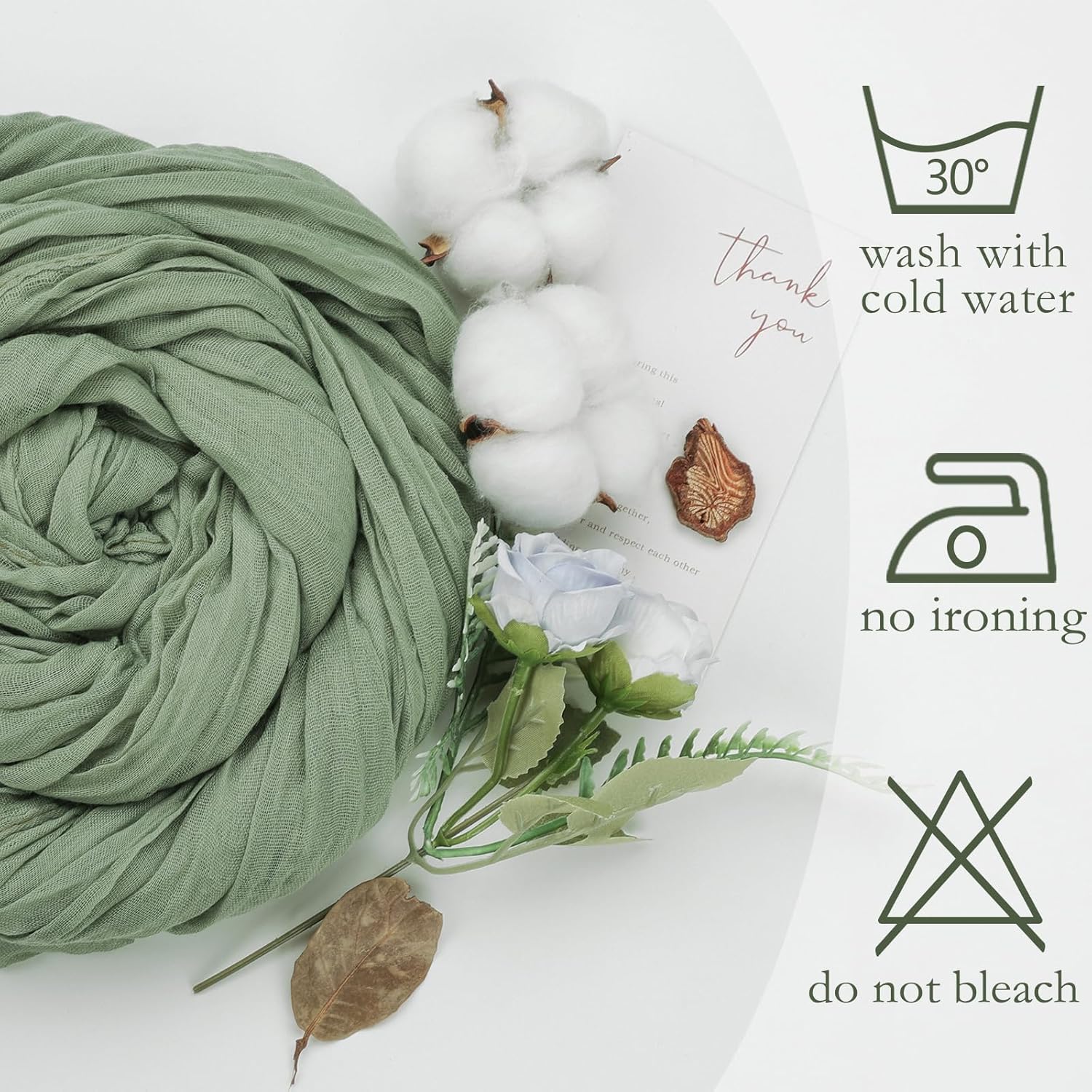 12 Pack Sage Green Cheesecloth Table Runner 10ft Boho Gauze Fabric Cheese Cloth Table Runner 35 x 120 Inch Rustic Sheer for St Patricks Day Wedding Decor Baby Shower Party Table Centerpiece Decoration