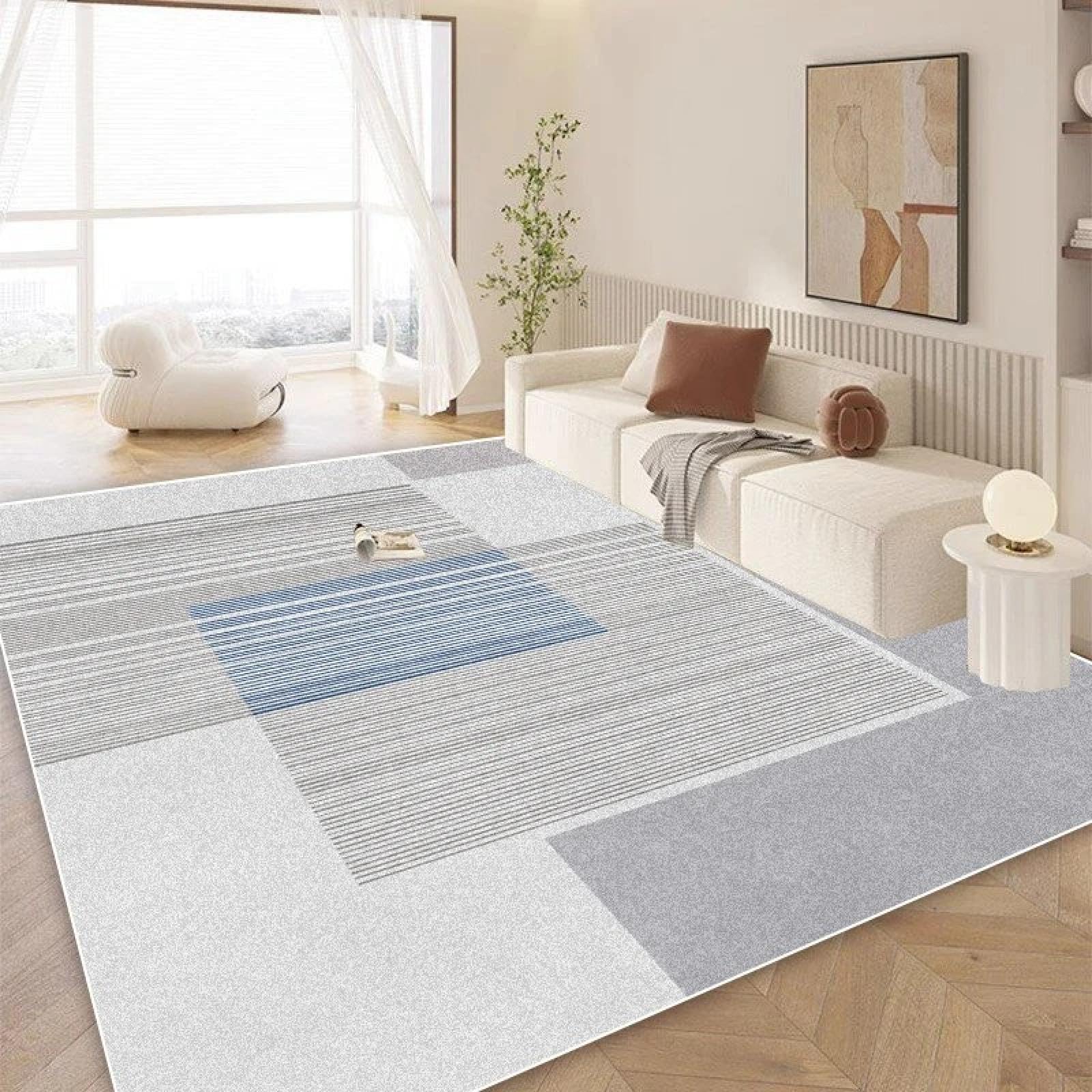 Tapis chambre chevet doux en flanelle crème pour éviter le sol froid