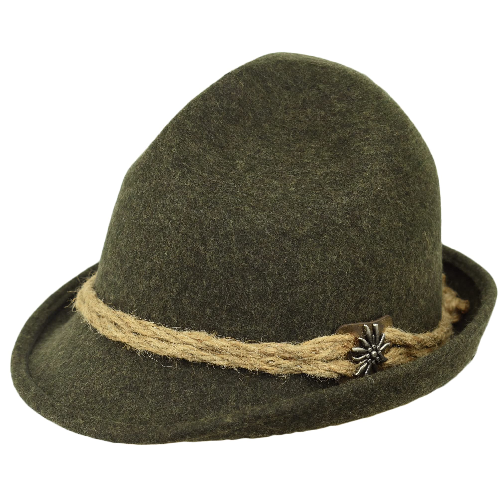 Melegari Cappello Tirolese Dreispitzhut Stella Alpina | Cappello da Montagna | Cappello Alpino | Uomo Donna | Estate/Inverno