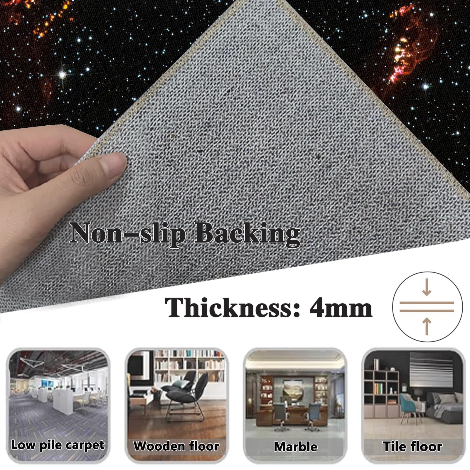 Tapis de Chaise à Rouler, Tapis de Chaise Gaming, Tapis Protection Sol Chaise Bureau, Tapis de Sol Bureau Tissu, Tapis de Sol pour Fauteuil, Tapis Antidérapant Sous Chaise de Bureau 180 x 250 cm