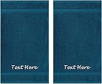 Vista 107 de Personalized Passion Juego de 2 toallas con texto bordado personalizado, 16 x 27 pulgadas, altamente absorbentes y súper suaves, toallas de mano