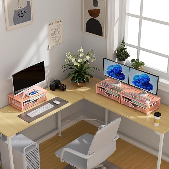 gianotter Computer Monitor Stand Riser with Drawer