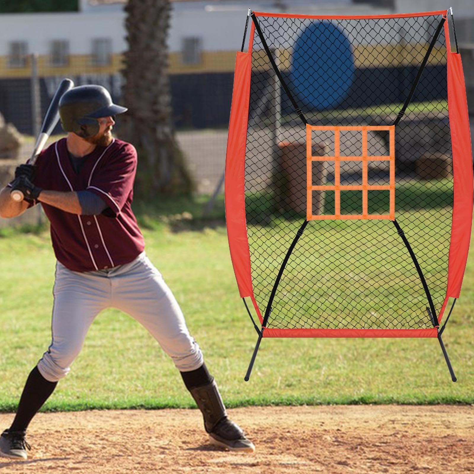 Strike Zone Target, Pitching Target Strike Zone | Red de objetivo de lanzamiento ajustable - Red de práctica de béisbol, correa de fijación para golpear, golpear, atrapar, ayuda de