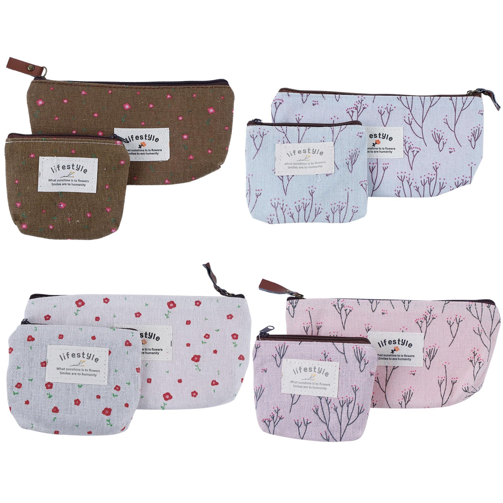 Neceser Mujer Pequeño Piezas Con Cierre Tela Oxford