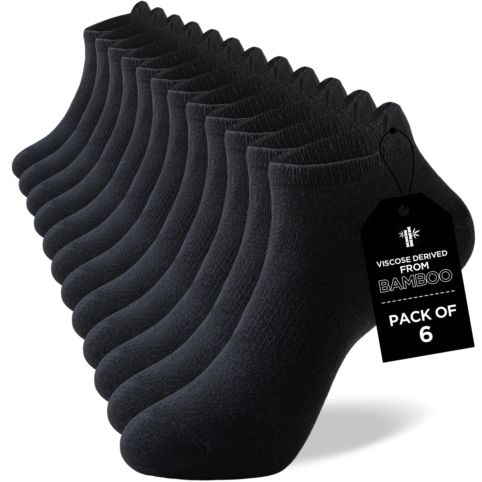 Niorasen Calzini in Bambù Uomo e Donna, 6 Paia, Calzini Corti, Estivi Traspiranti, da Lavoro, Sportivi alla Caviglia per Running e Ciclismo, Antibatterici, Anti-odore e Anti-sudore