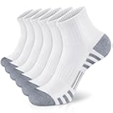 Athletic Quarter Socks with Cushion Running Ankle Socks for Men Women 6 Pairs