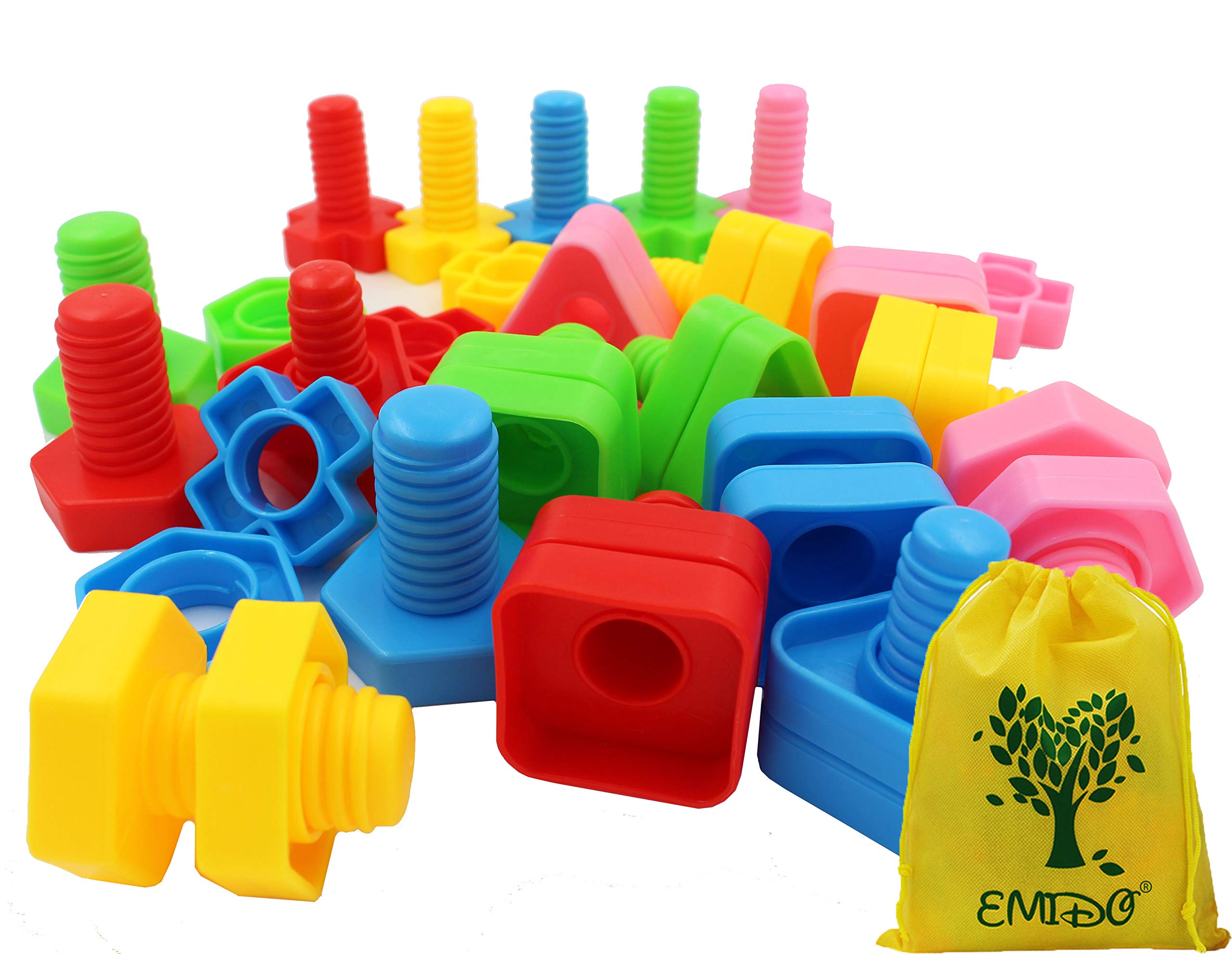 Buy EMIDO 40 Pieces Jumbo Nuts Bolts Toy, STEM Toy, Kids Educational