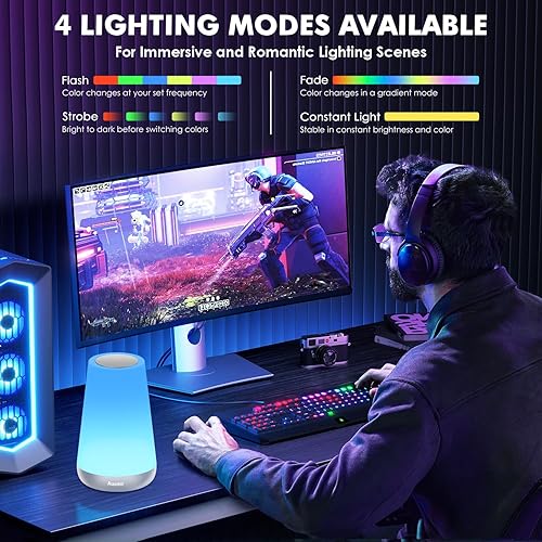 Miniatura 8 de Auxmir Luz nocturna para niños y bebés, 2500 mAh13 colores RGB y 5 brillo, lámpara de noche LED recargable portátil para guardería, luces nocturnas