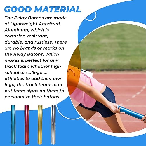 Miniatura 3 de Ace Creations Bastones de relé de aluminio para carreras de pista y campo, gimnasio, Phy Ed, Running