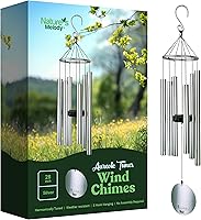 Vista 12 de Nature's Melody Aureole Tunes Wind Chimes – Campanilla de viento para exteriores con 6 tubos afinados a escala pentatónica de Do, aluminio 100%