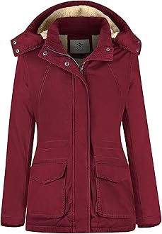 WenVen Women's Winter Warm Sherpa Lined Jacket Heavy Parka Coat with Hood