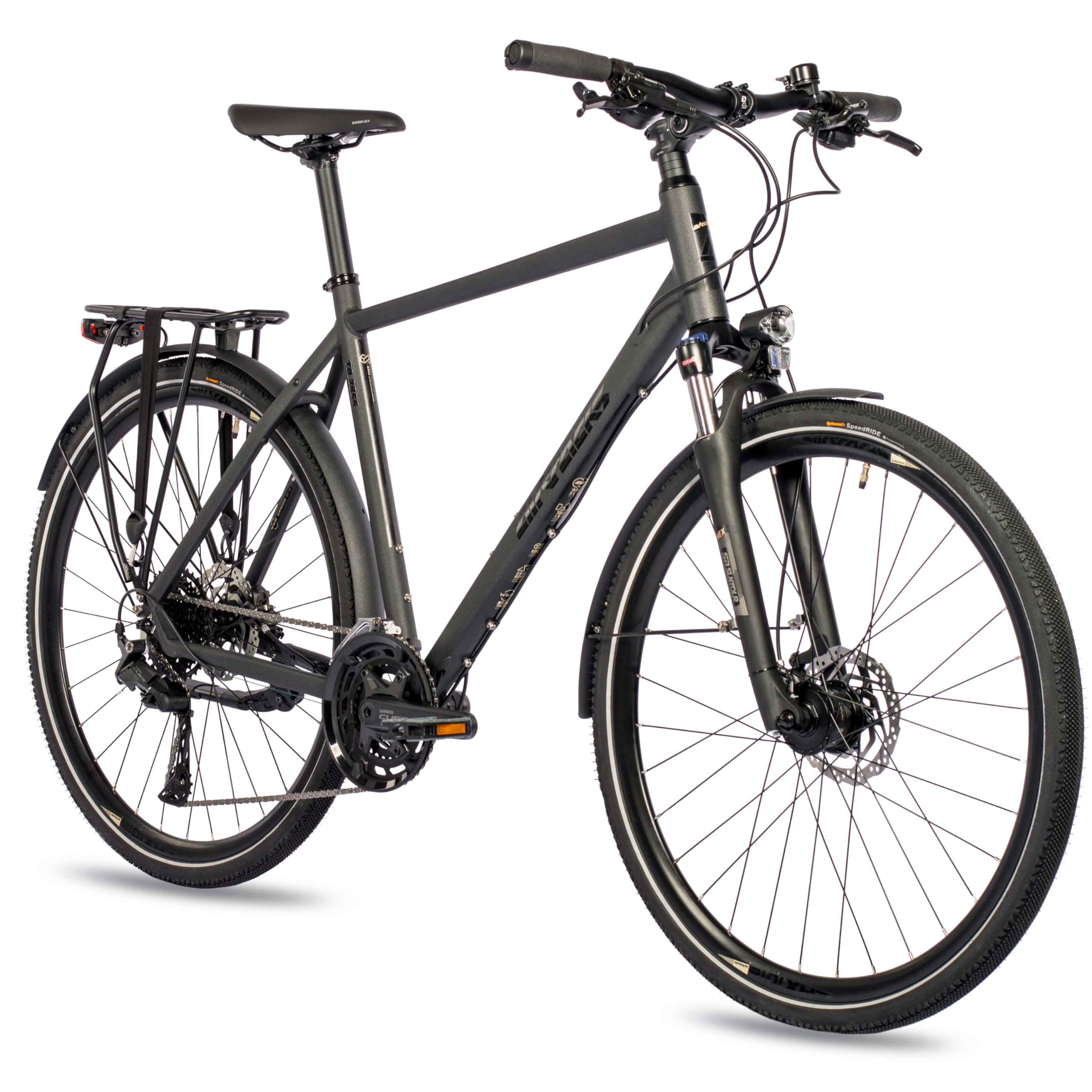 Airtracks Herren Trekking Fahrrad 28 Zoll Trekkingrad TR.2855-C 2x10 Gang Shimano CUES RD-U6020-10 Shadow Black Schwarz Rahmenhöhen 52cm 56cm Modell 2026