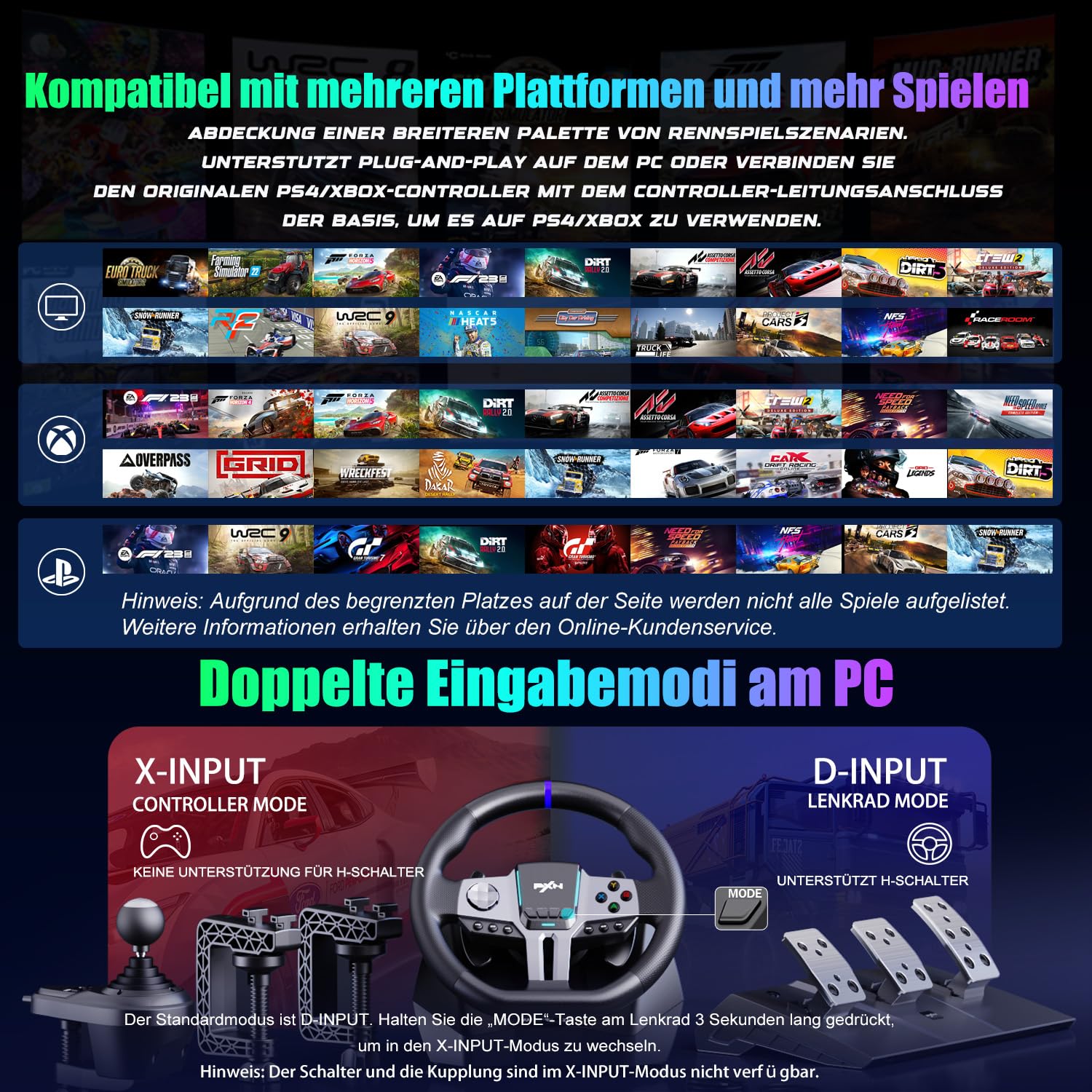 Configurație completă a setului PXN V9 Gen2