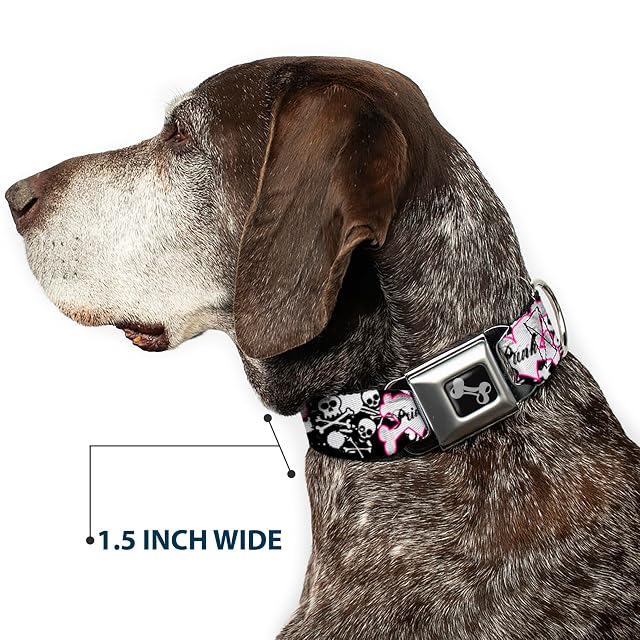 Foto 7 de 8 de Buckle-Down Collar de Perro con Hebilla para cinturón de Seguridad, diseño Punk, Princesa, corazón, Cruz