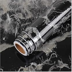 Paneles De Marmol Pvc TJLMCORP— Papel pintado de mármol Adhesivo para puerta de mesa Película autoadhesiva Papel tapiz autoadhesivo Papel pintado brillante Encimeras Adhesivo para revestimiento (40 cm x 200 cm, Negro)