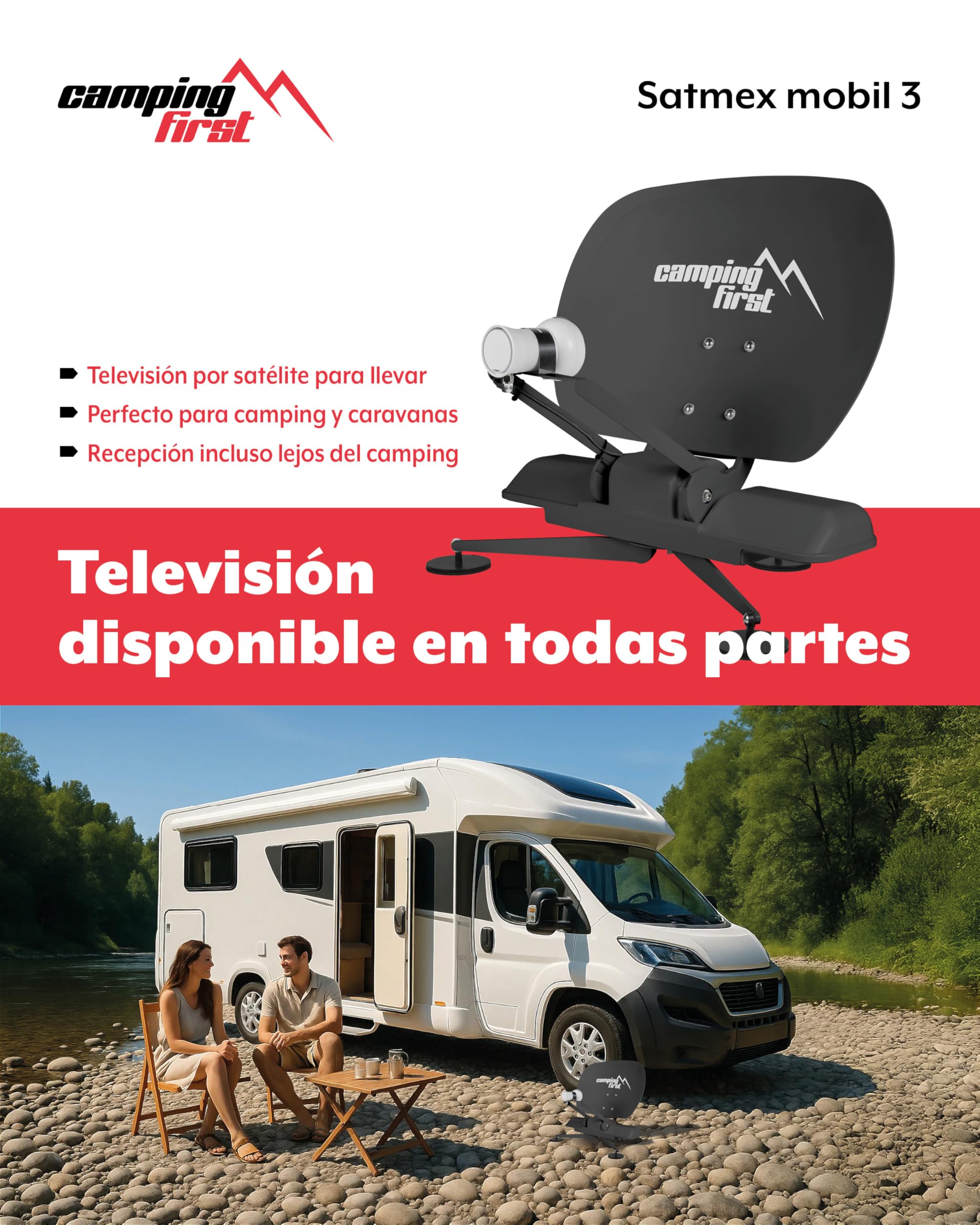 Satmex Mobil 3 – Antena satélite móvil automática – Antracita