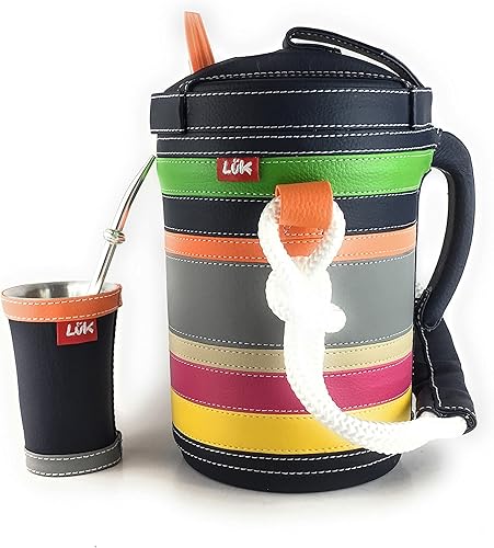 Miniatura 2 de Kit Tereré Yerba Mate Luk Termos  Set Tereré Yerba Mate Termo+Guampa+Bombilla  Artesanía Paraguaya Tiras coloridas
