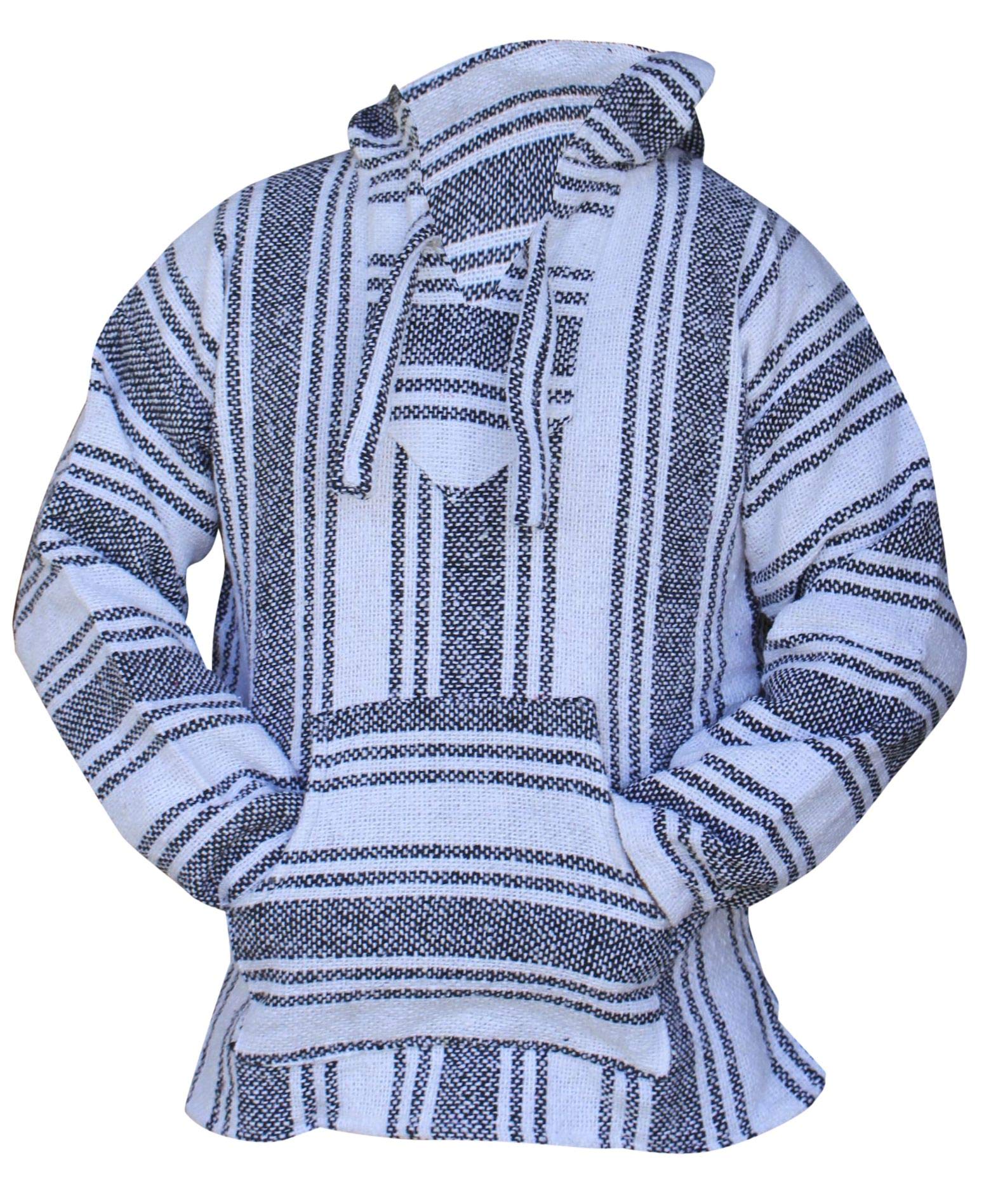 Del Mex Mexican Baja Hoodie Hippie Surf Poncho Sweater Sweatshirt Pullover Jerga