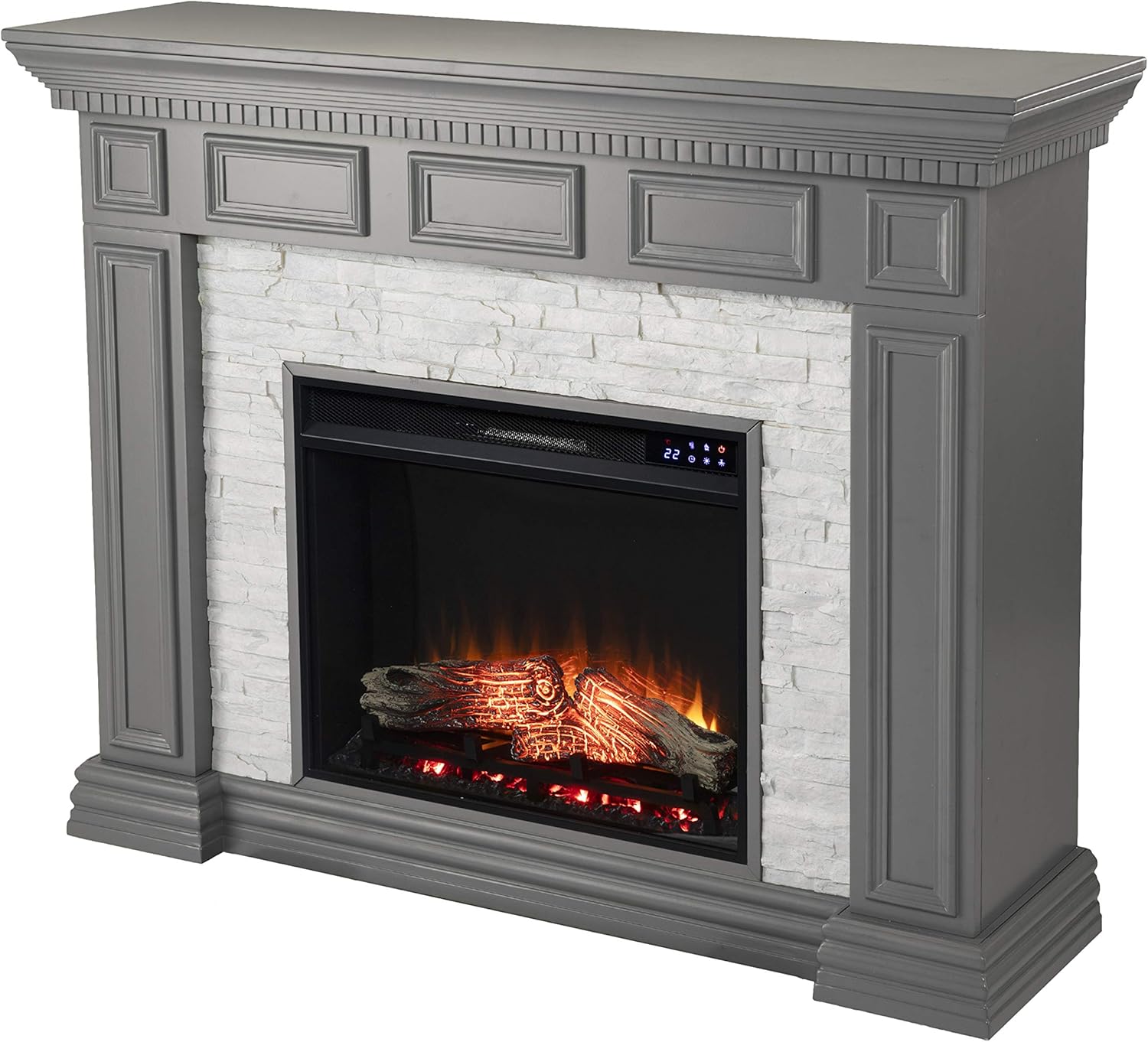 Buy Sei Furniture Dakesbury Faux Stone Electric Fireplace New Gray Online In Turkey B08h6mf254