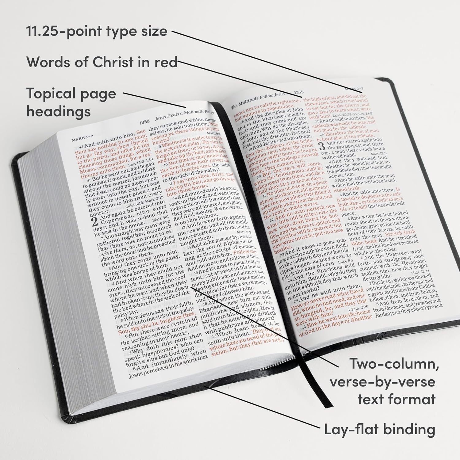 KJV Large Print Personal Size Reference Bible, Charcoal LeatherTouch Crown of Thorns, KJV Holy Bible, Red Letter, Pure Cambridge Text, Presentation ... Full-Color Maps, Easy-to-Read Bible MCM Type - Image 3