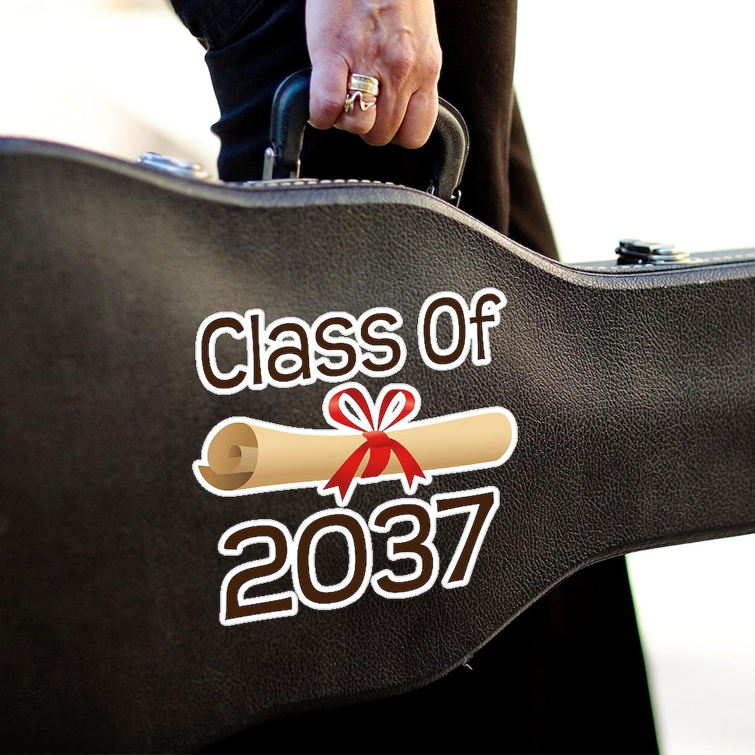 CafePress Class of 2037 Graduate Large Die Cut Sticker, 8.75" x 8.75" Matte Finish