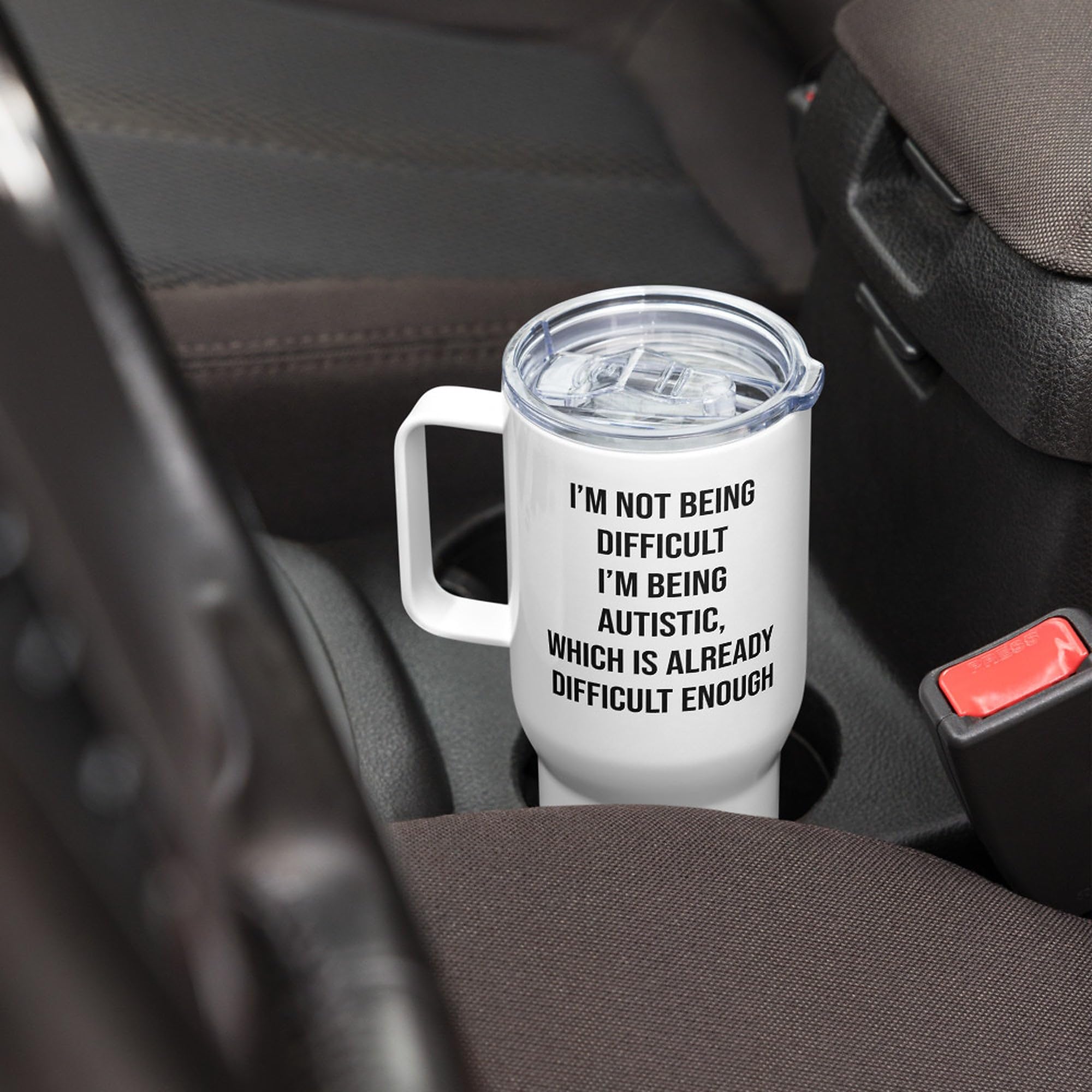 Taza de Viaje Autismo con Asa, Regalo para Adultos Autistas