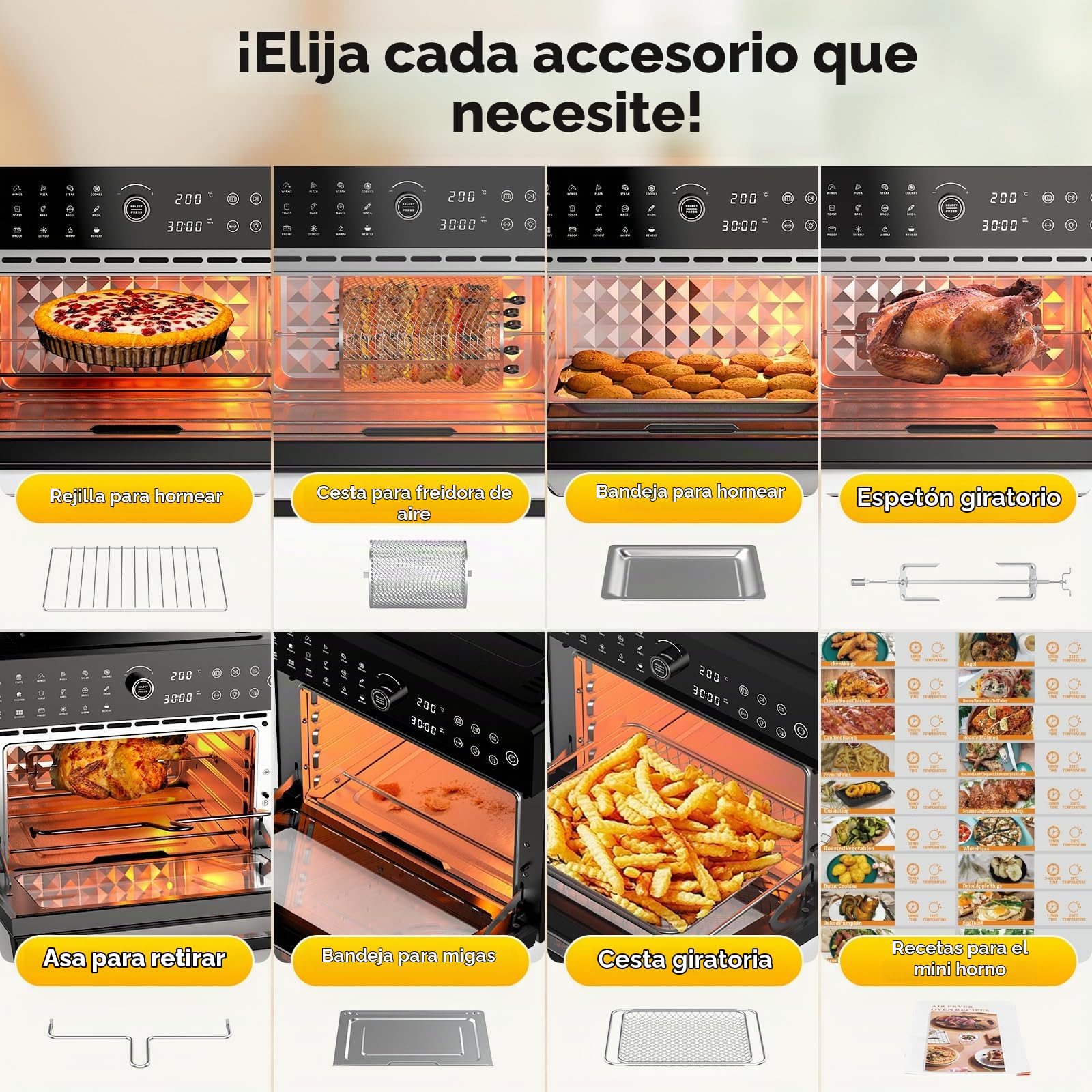 Freidora de aire caliente mini horno 26L