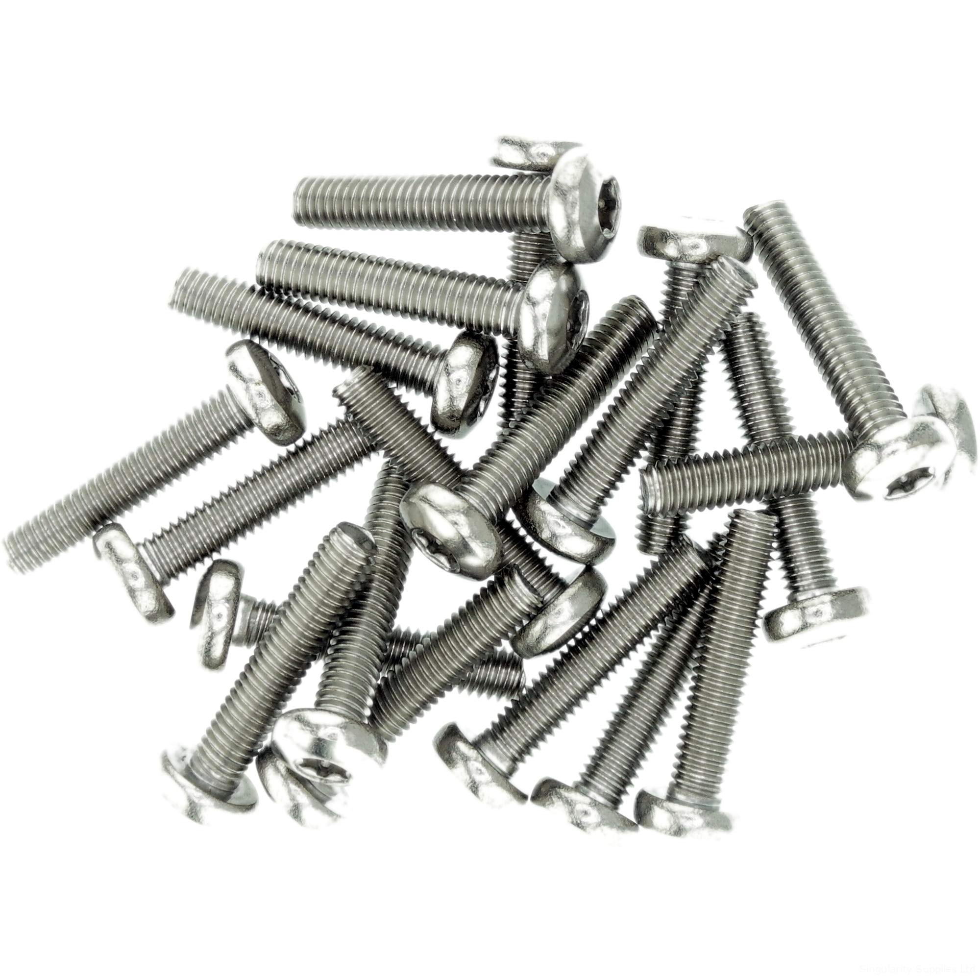 Singularity Supplies M4 (4Mm X 12Mm) Tx Pan Thread Rolling Screw - Stainless Steel (A2) (Pack Of 20)