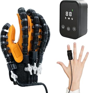 Stroke Hand Rehabilitation Robot Gloves, Strokes Therapy Equipment for Adults, Fingers Strength Training Device for Hemiplegia, Robotic Glove Rehab Stroke Patients Right L