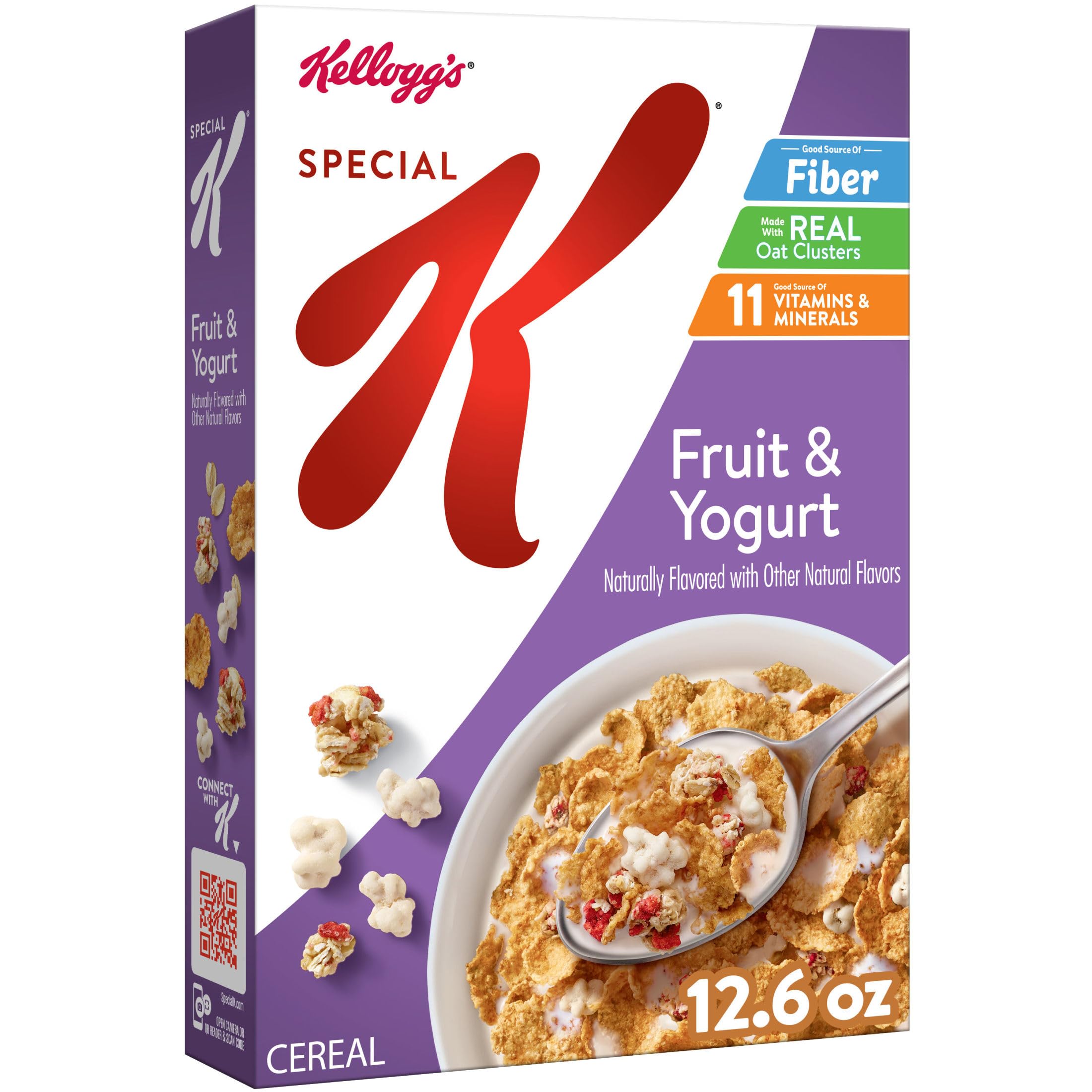 Kellogg's Special K Breakfast Cereal, Fiber Cereal, Family Breakfast, Fruit and Yogurt, 12.6oz Box (1 Box)
