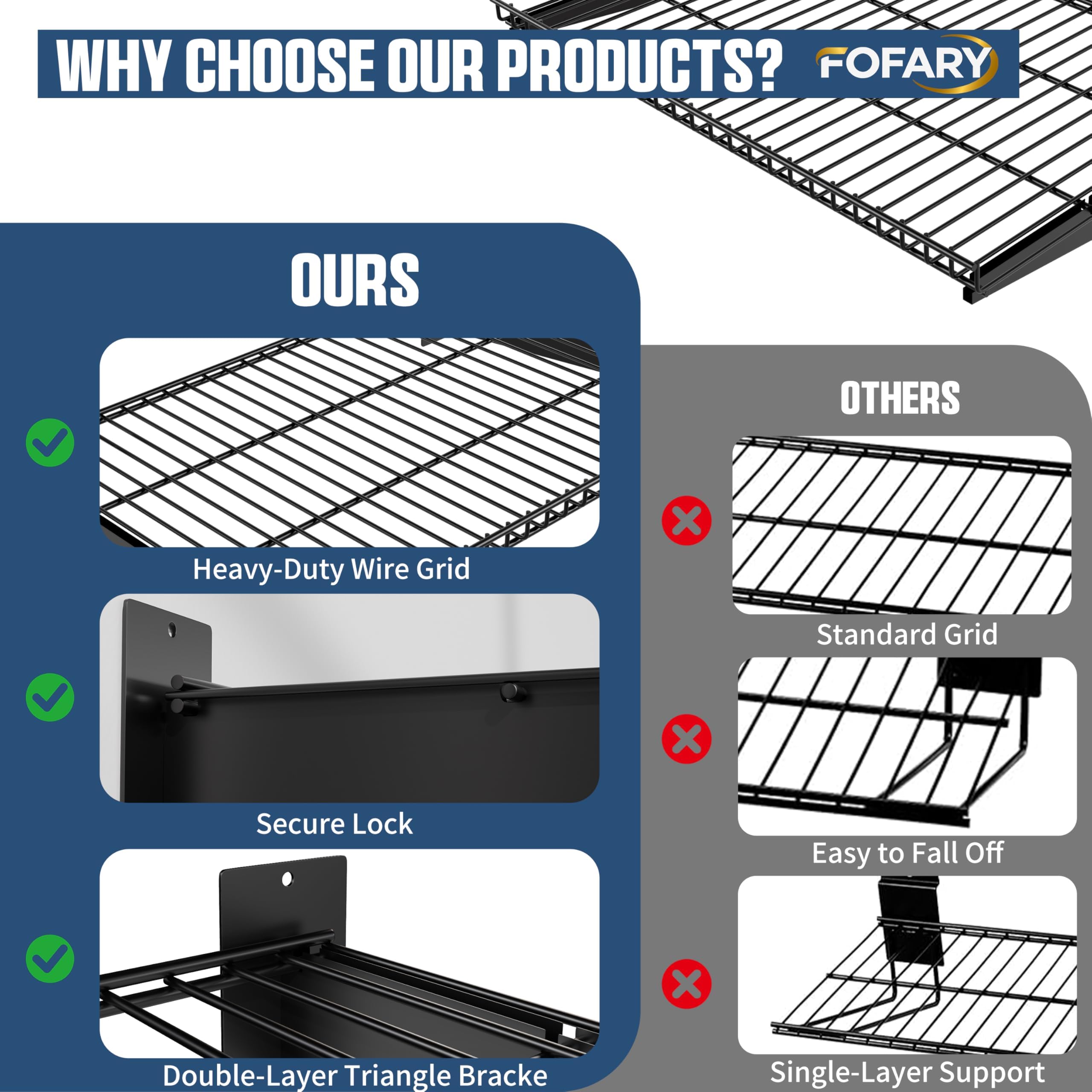 Garage Wall Shelving - 2 Pack, Black -5