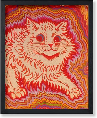 Miniatura 1 de Poster Master Póster de gato  Estampado de gato de estilo psicodélico  Louis Wain Art  Regalo de inauguración de la casa para hombres, mujeres,