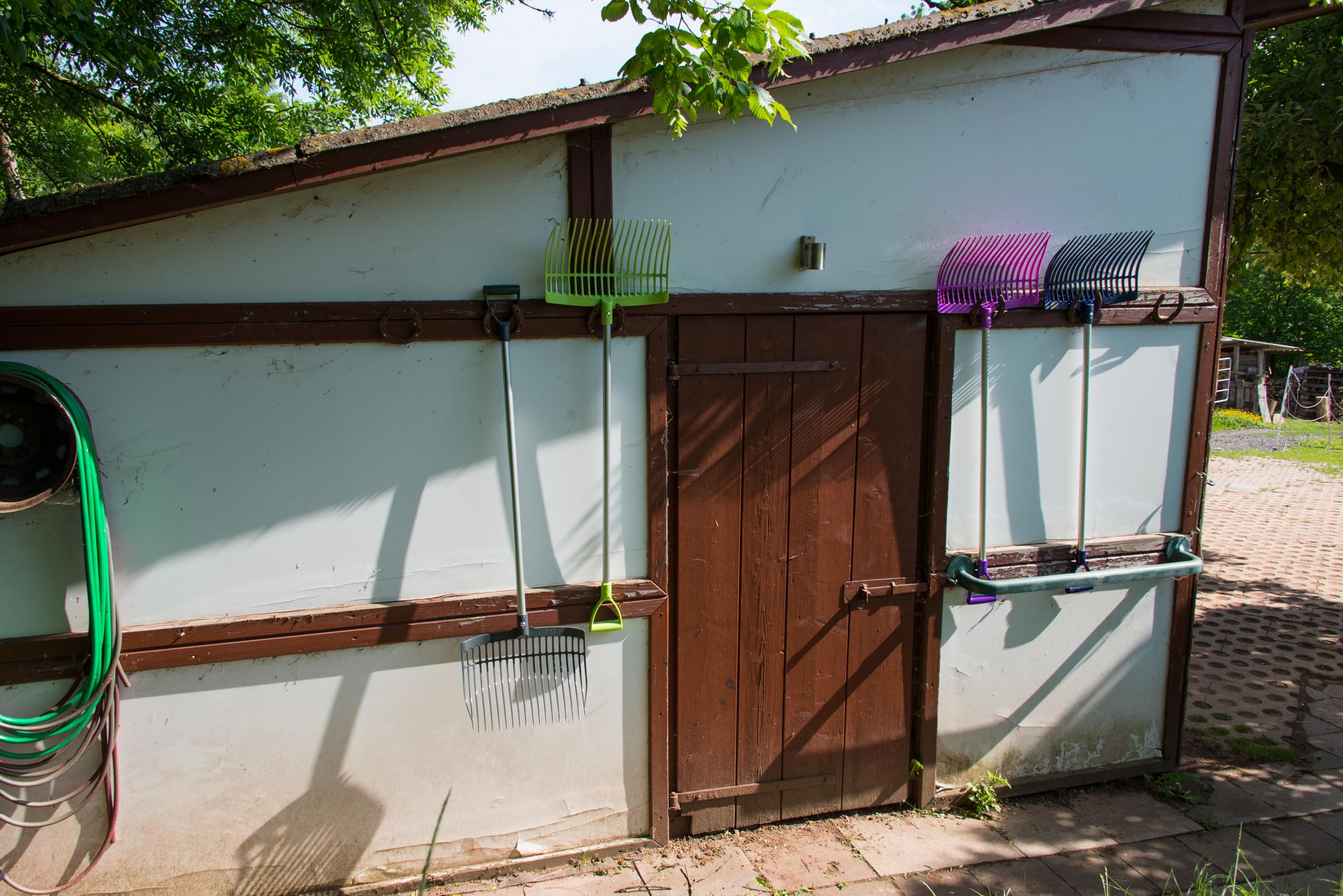 horizont Manico in alluminio per forcella svedese in plastica (115 cm) – verde chiaro – Manico robusto per forchetta da bollo, cavalli con diametro di 26 mm, accessori per cavalli e stalla