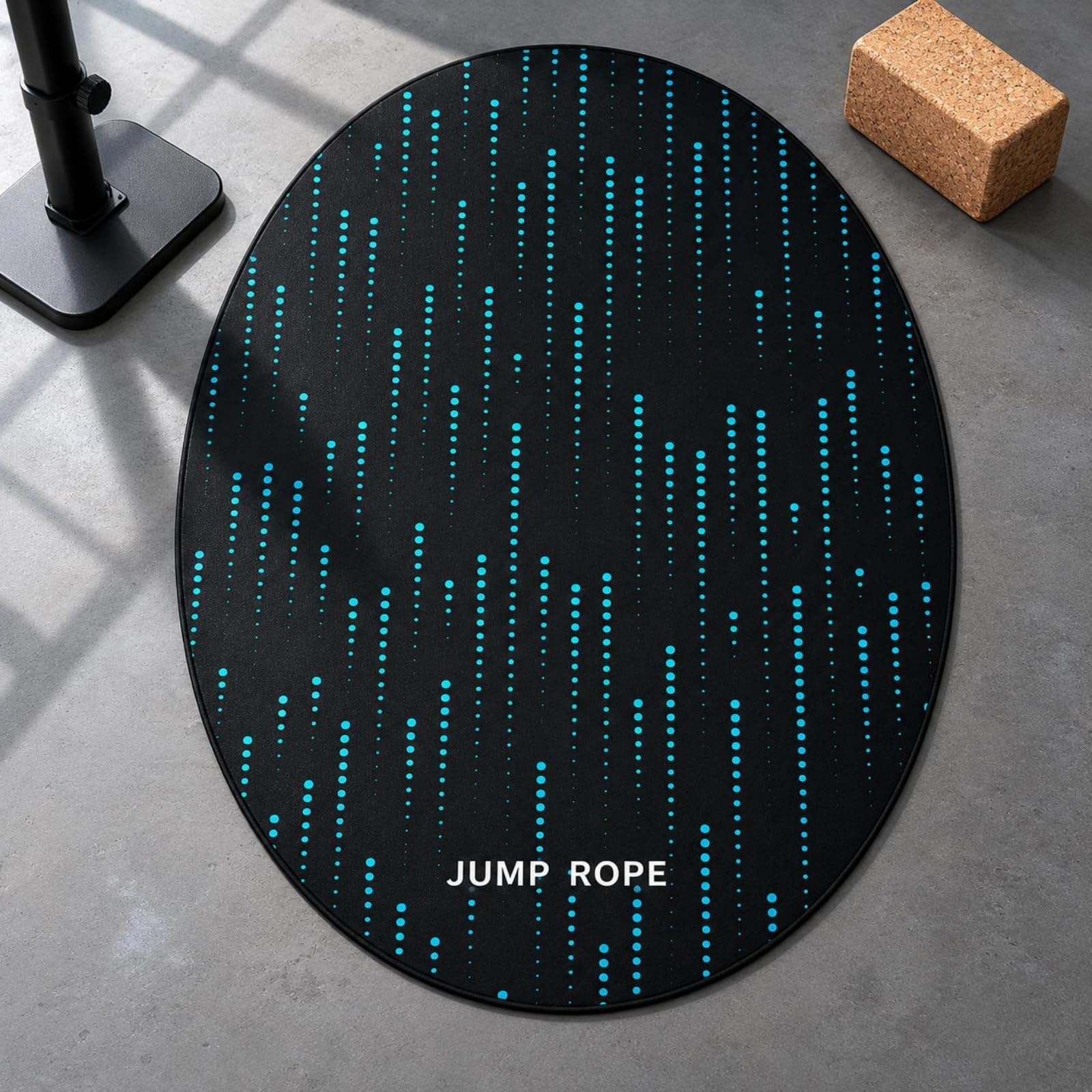 harayaa Trainingsmatte Rutschfest Fitnessmatte Springseilmatte Sprungmatte Gedämpft Stabil Robuste Oberfläche Oval für Jump-übungen Heimfitness Trittschutz