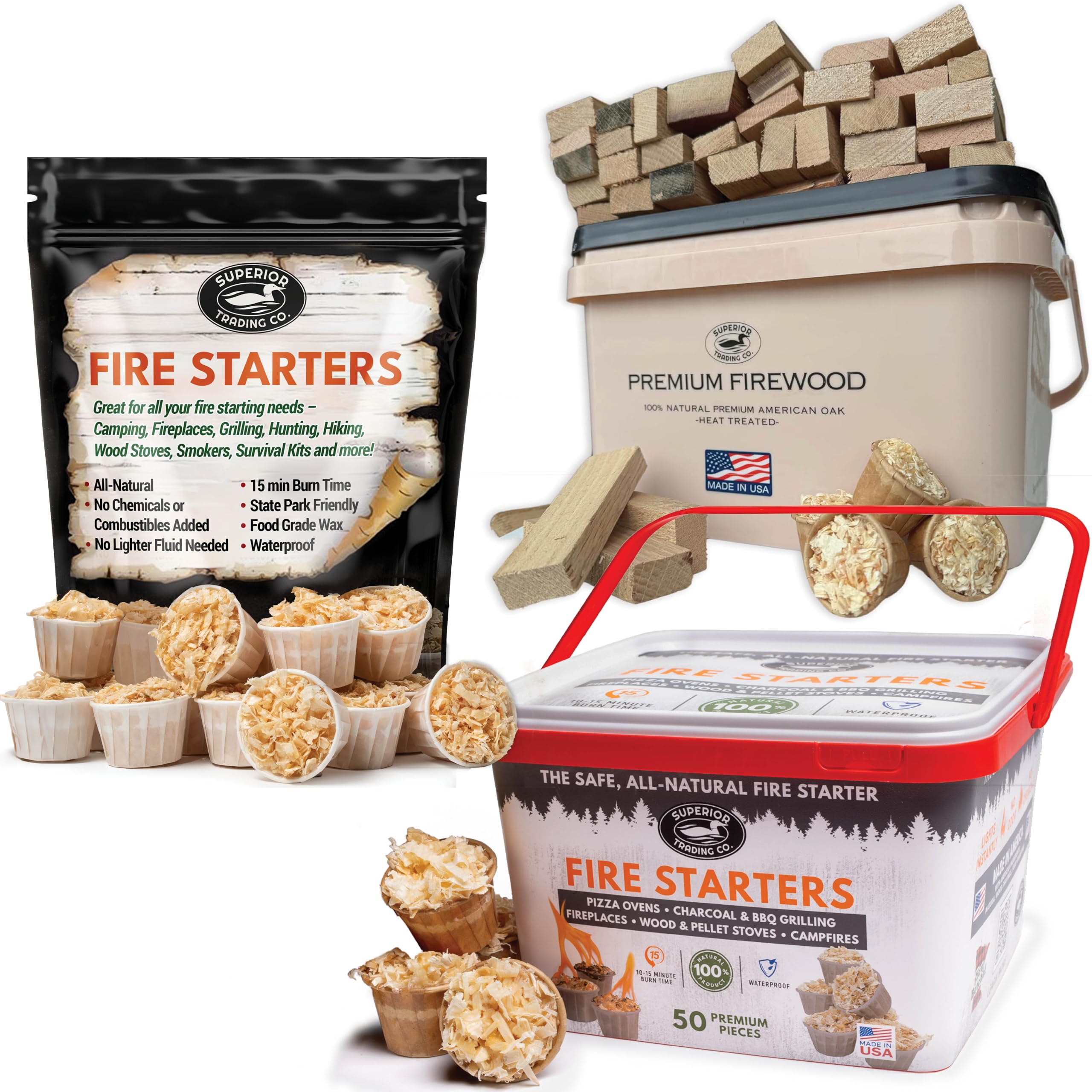 Amazon.com: Superior Trading 3-Piece Fire Starter & Mini Firewood