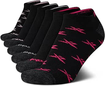 Reebok(リーボック) Women's No-Show Athletic Performance Low Cut Cushioned Socks (6 Pack), Size Shoe Size: 4-10, Black Logo