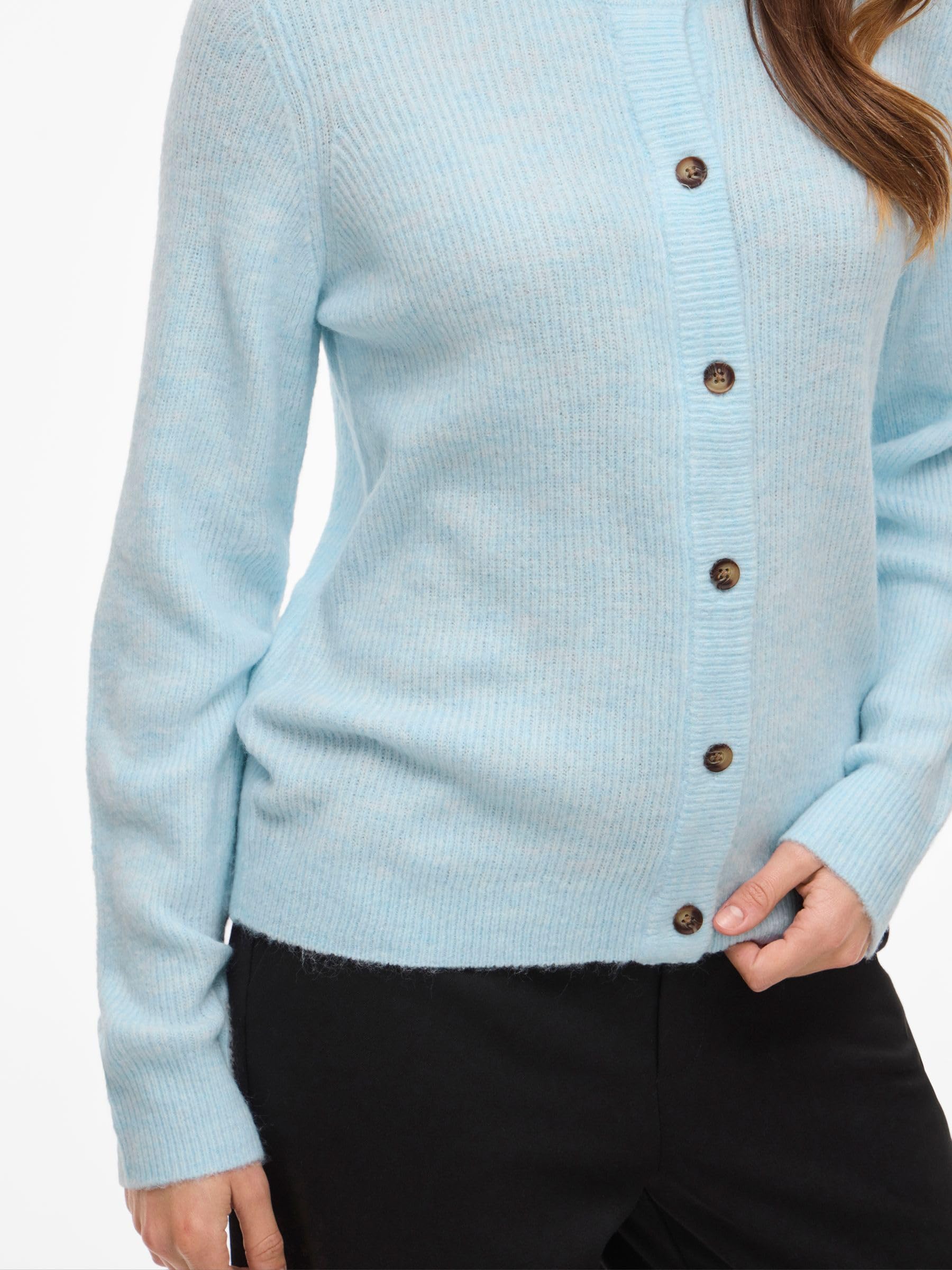 Vila Vivioli O-Neck Rib Knit Cardigan- Vivioli O-Neck Rib Knit Cardigan-Noos Mujer (Pack de 1)