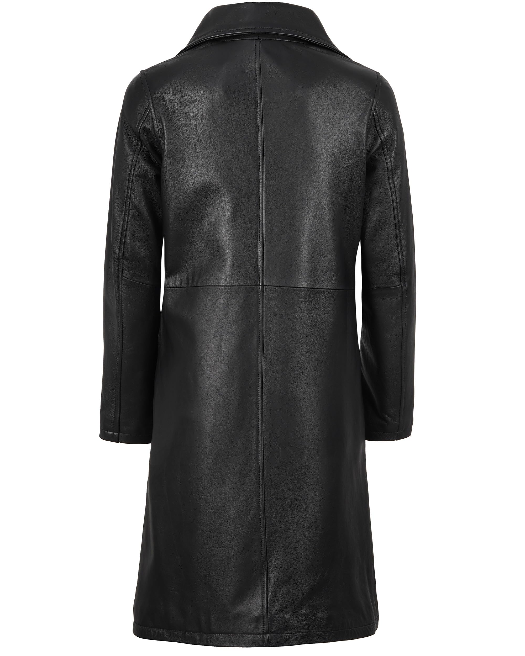fjackets Stilvolle Lammfell-Automäntel für Damen – echte lange Lederjacke für Damen, lässiger Ledermantel