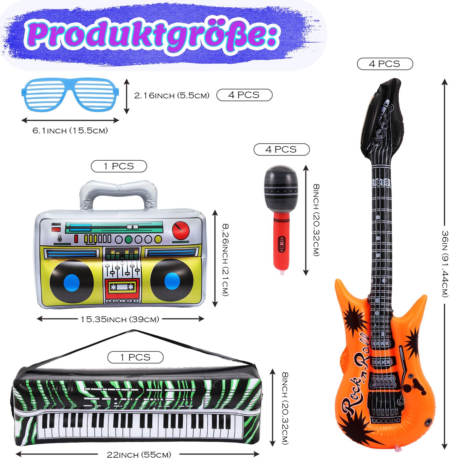 Guitarra inflable de 14 piezas