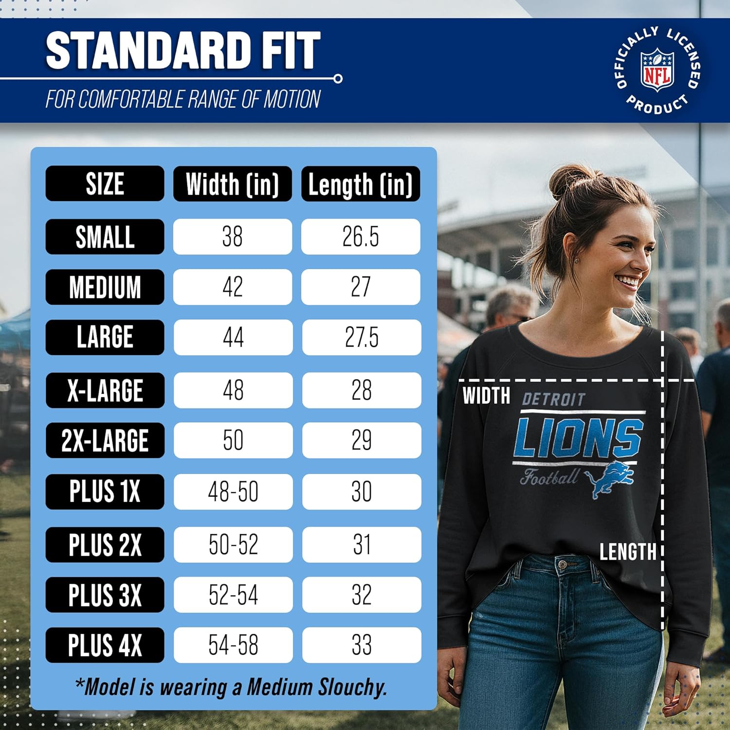 Team Fan Apparel NFL Womens Crew Neck Light Weight, Gameday Apparel, Slouchy Fit Raglan Crewneck Pullover for Women - Image 6