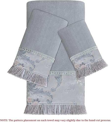 Miniatura 7 de Loom and Mill Juego de toallas de baño de algodón de terciopelo de lujo, 3 piezas, 1 toalla de baño, 1 toalla de mano, 1 paño de lavado, juego de