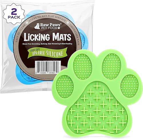 Raw Paws Alfombrillas para lamer, 2 unidades – Busters de aburrimiento para perros en la ducha, tapete de lamer para perros – Tapete de distracción