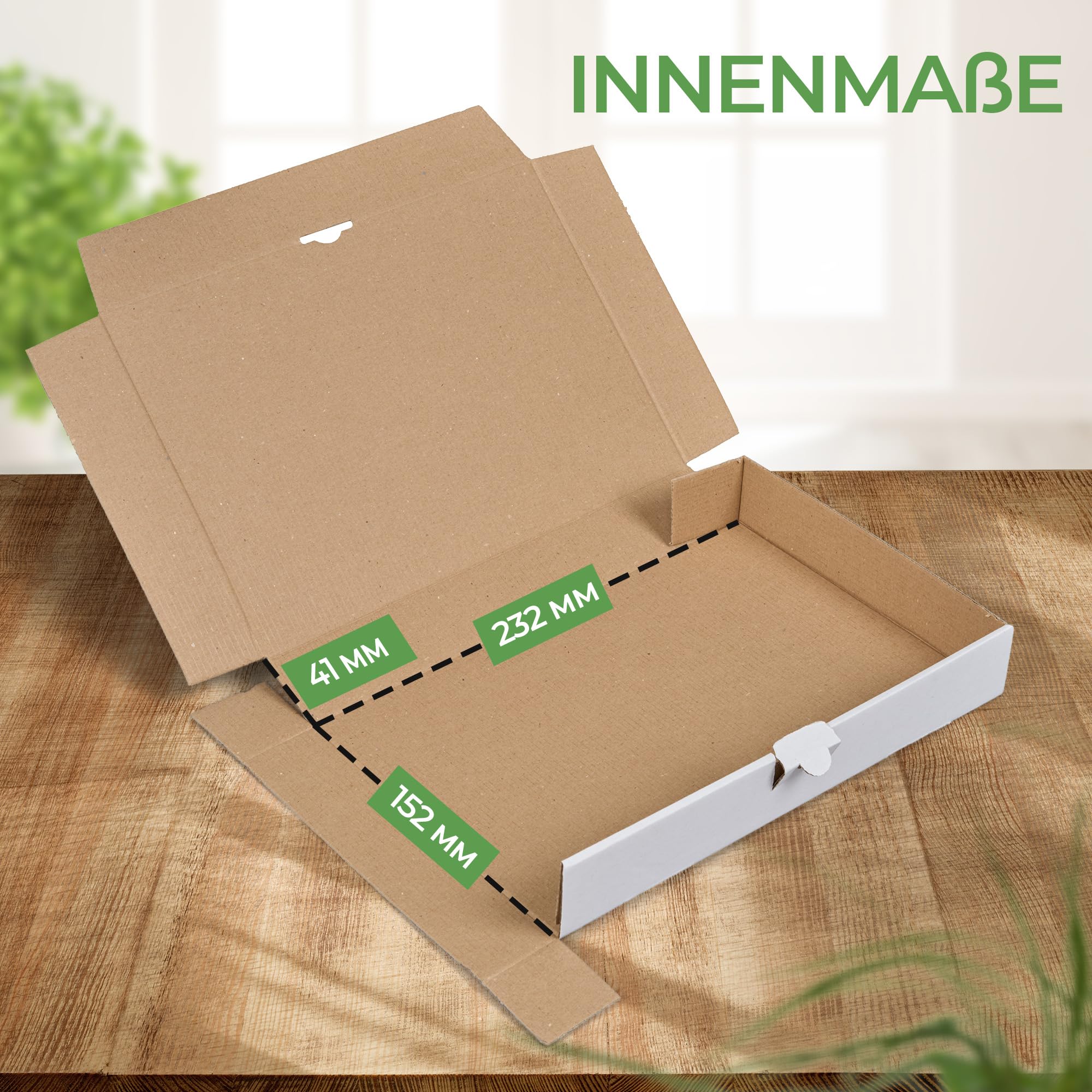 smiley pack Maxibriefkarton DIN A5 240 x 160 x 45 mm – weißer stabiler Versandkarton mit Steckverschluss, passend für DHL Maxibrief, Warensendung & Büchersendung (100 Stück)