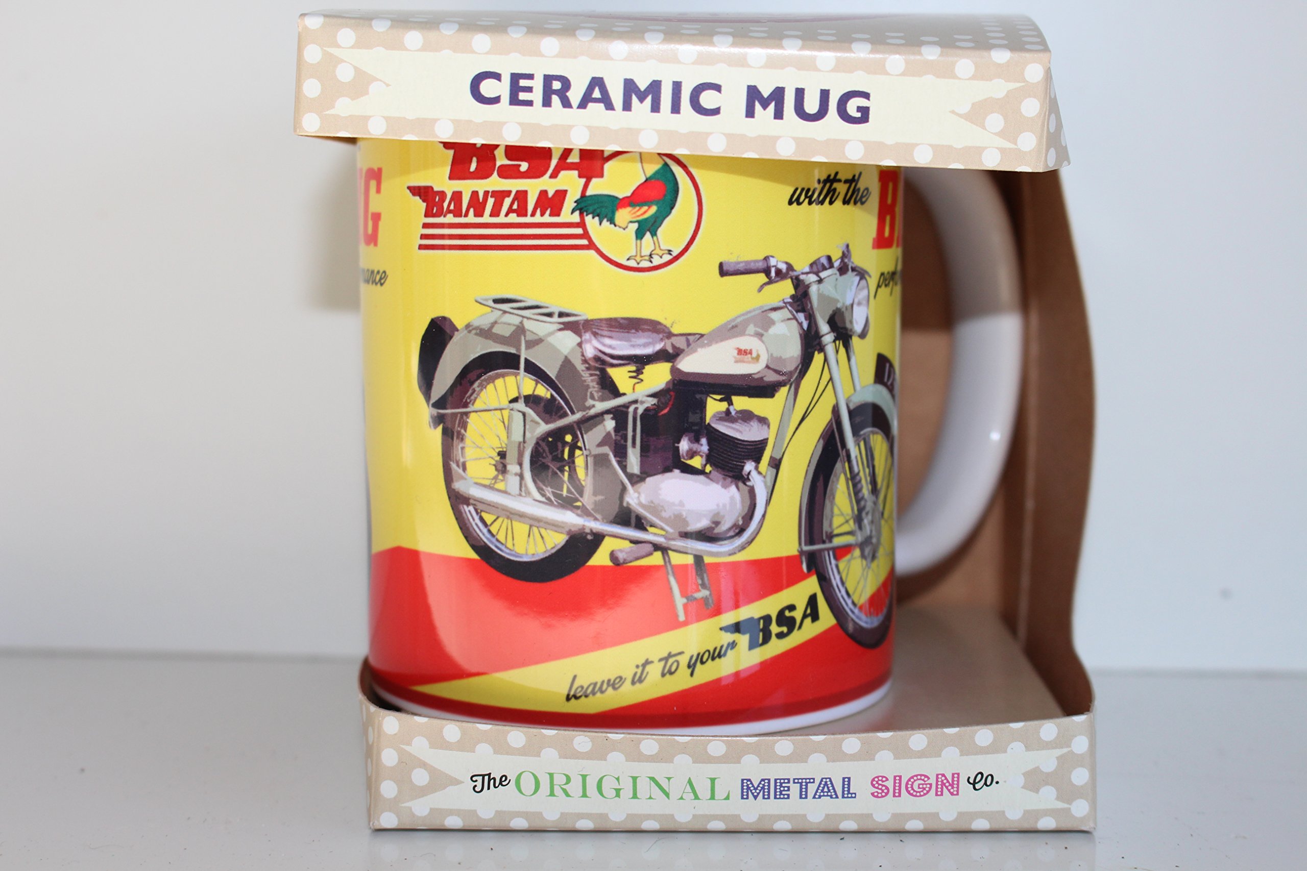 Original Metal Sign Co Classic BSA Bantam Motorbike Classic Retro Art Ceramic Mug in Gift Box